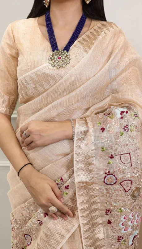 Latest WMN 7401 Zari Kota Tissue Embroidery Weaving Festive Saree Wholesale 2026