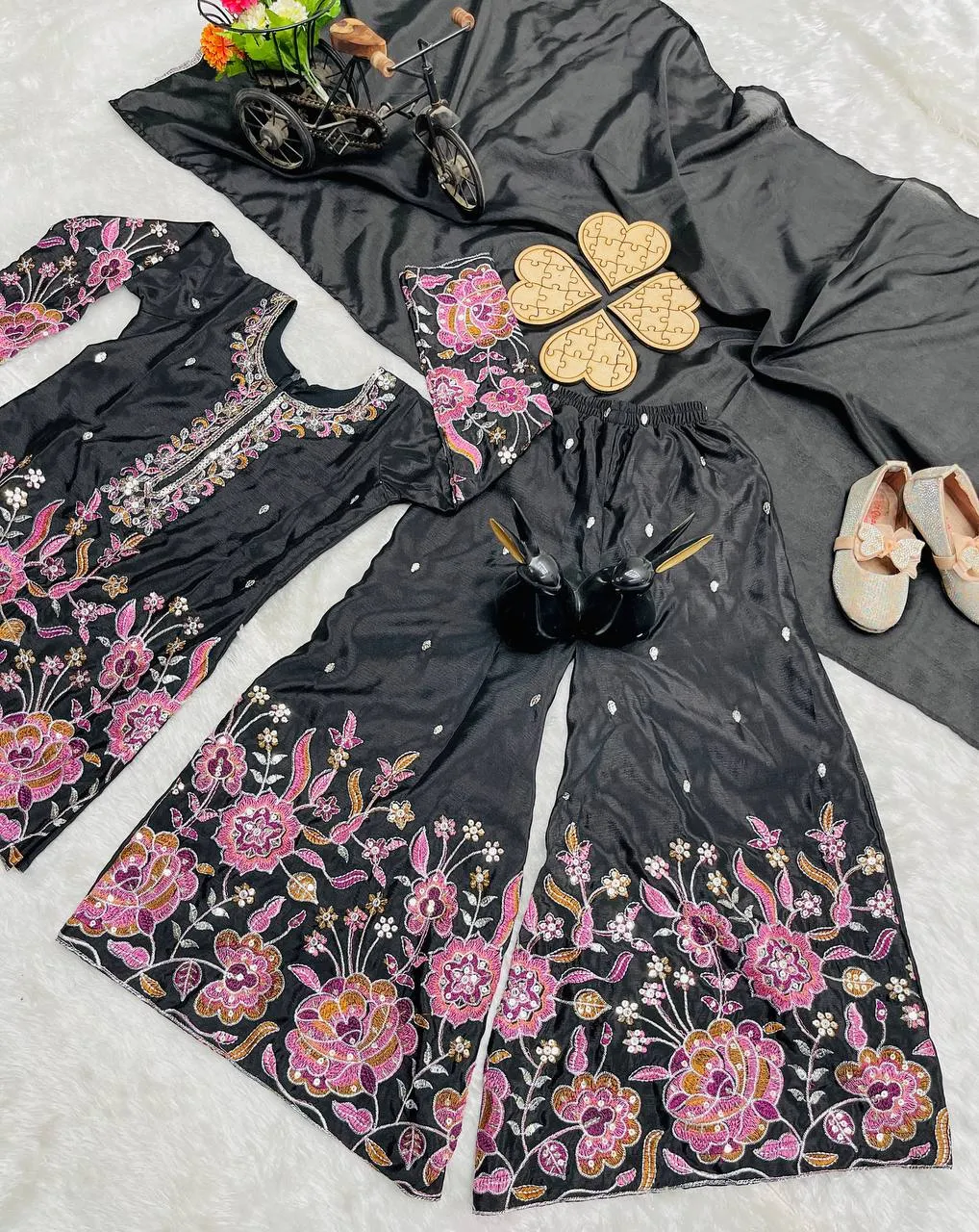 Buy Baby 212 Chinon Silk Sharara Suit Festival Kid Wear Wholesale 2026