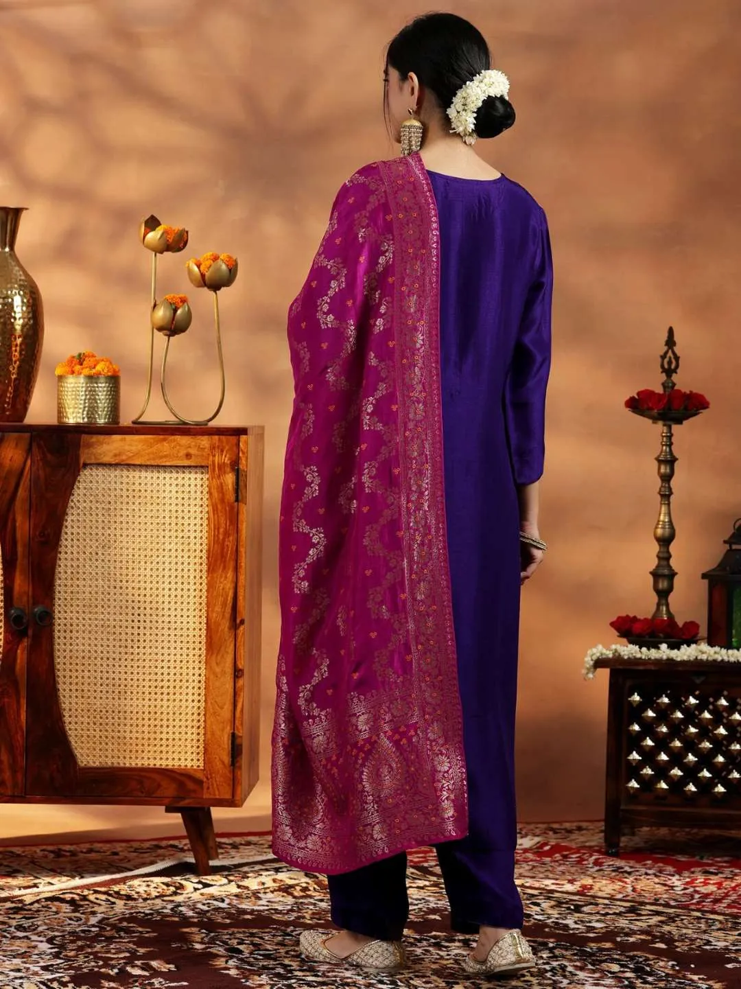 Buy FFD Violet Wooglee Silk Suit Dress Wholesale Online Surat 2026