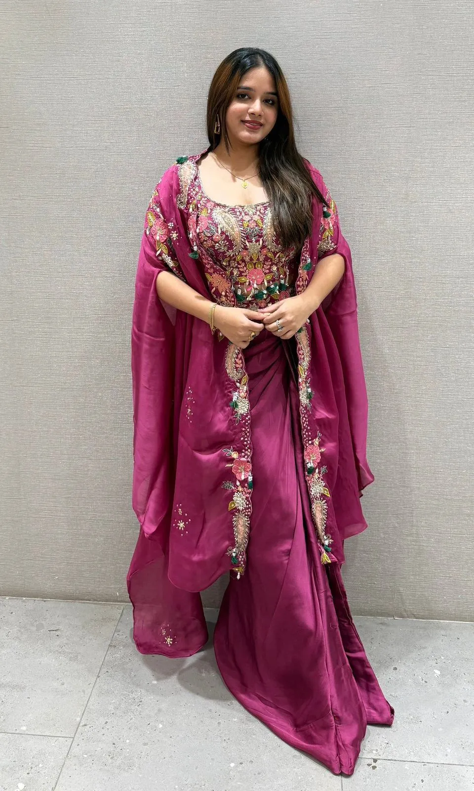 BDE 425 Rangoli Silk Shrug Dhoti Blouse Dress Wholesale Surat