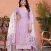 AEA 118 Rayon Schiffly Work Ladies Kurta Set Wholesale Surat