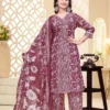 AEA Cotton A Line Kurti Pant Dupatta Set Wholesale Online