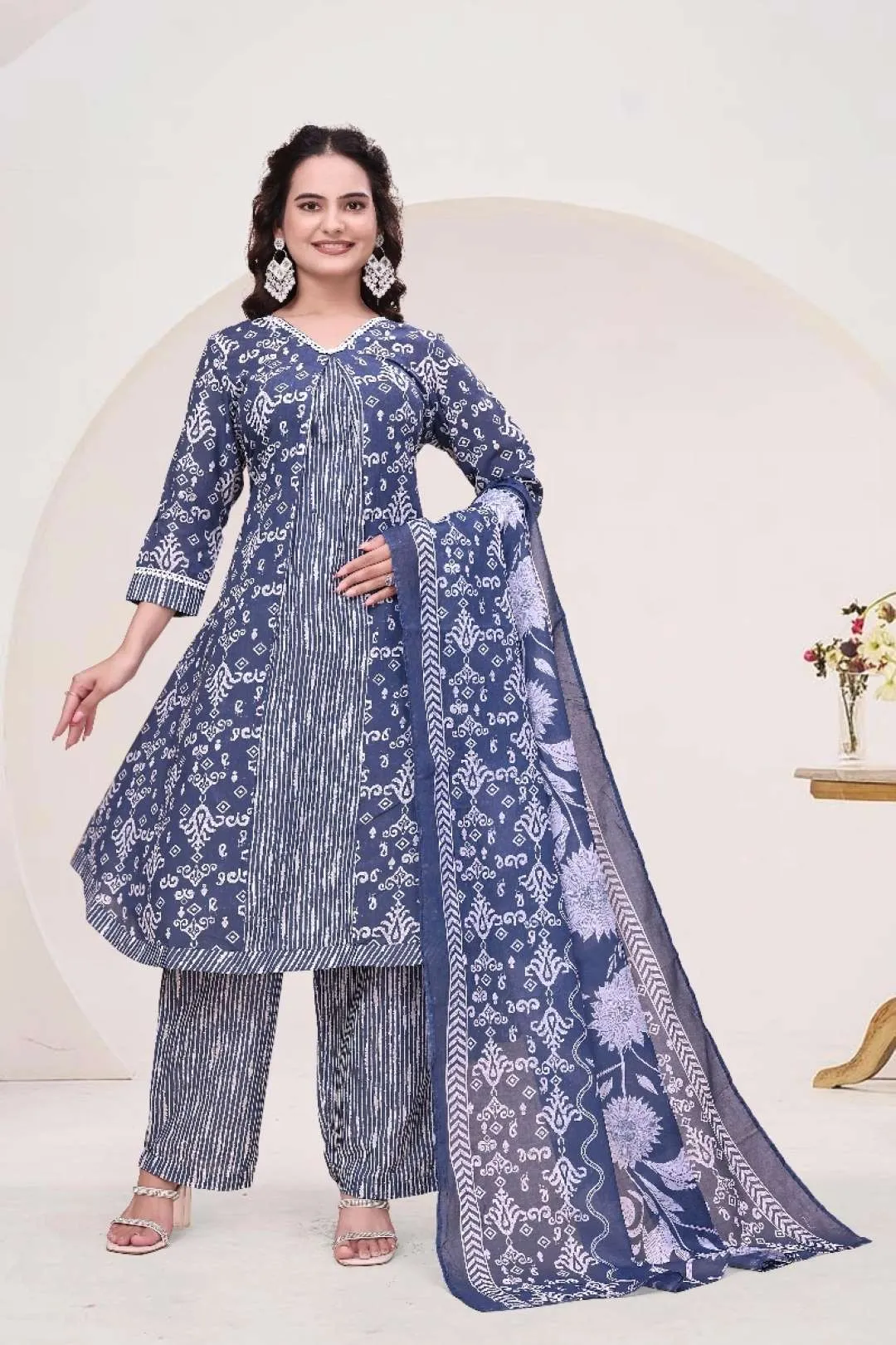 Buy AEA Cotton A Line Kurti Pant Dupatta Set Wholesale Online 2026