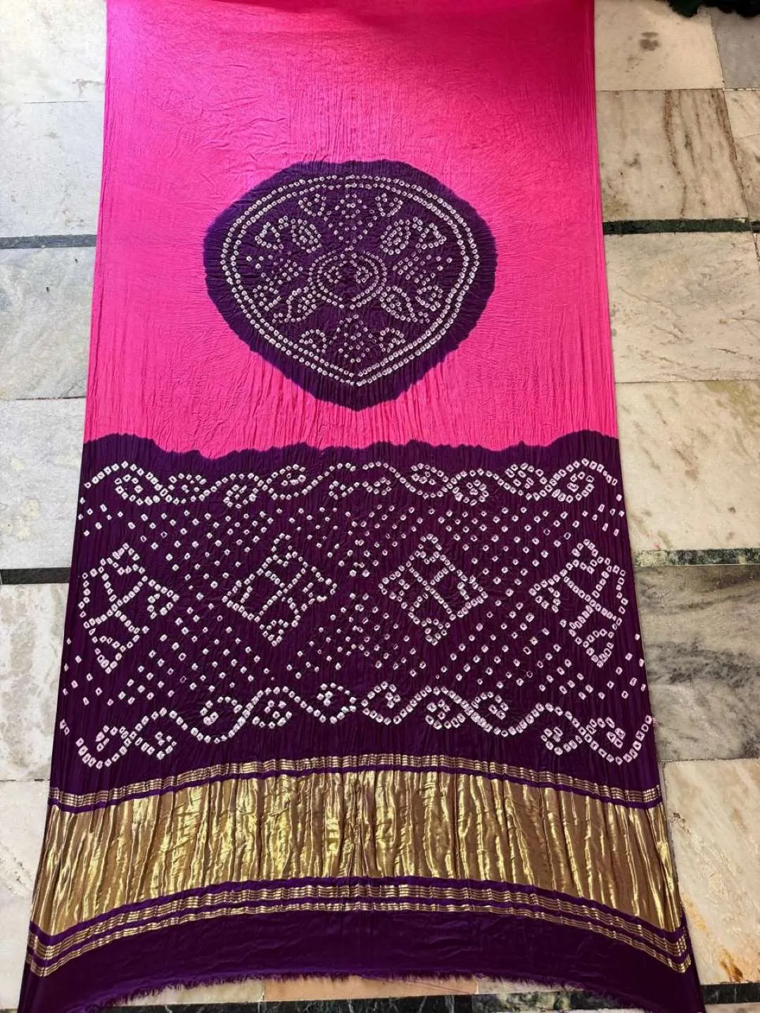 SANB Bandhej 1 Gaji Silk Bandhani Saree Wholesale Supplier Surat