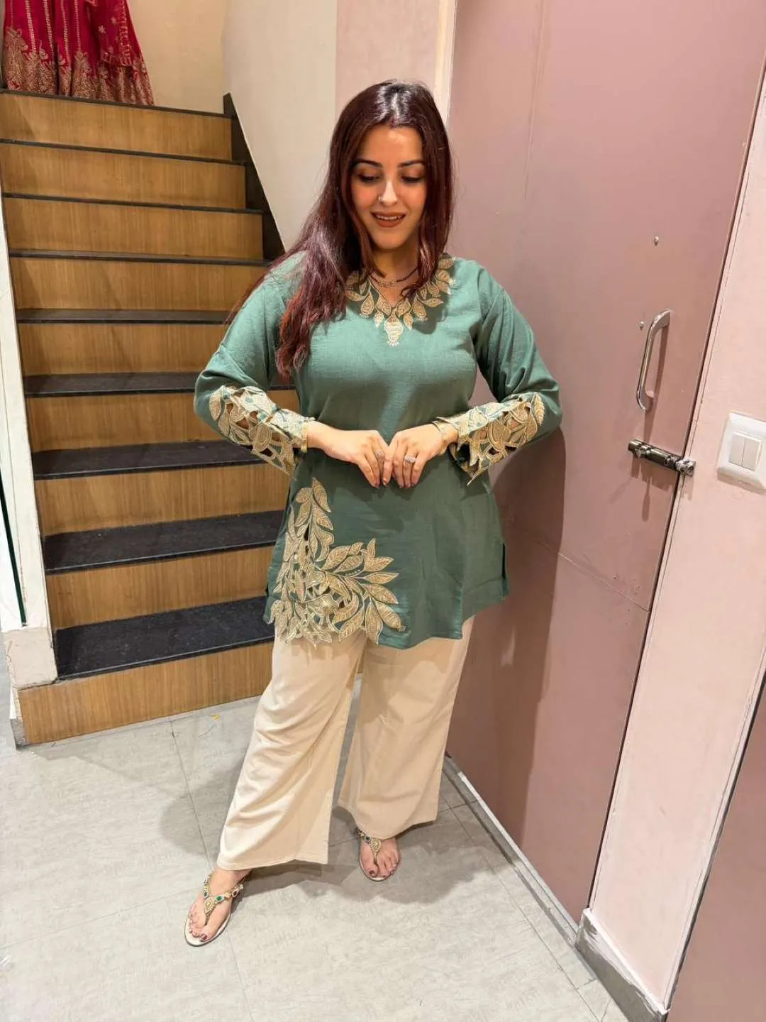 BDE 461 Cotton Embroidery Wholesale Two Piece Sets Surat