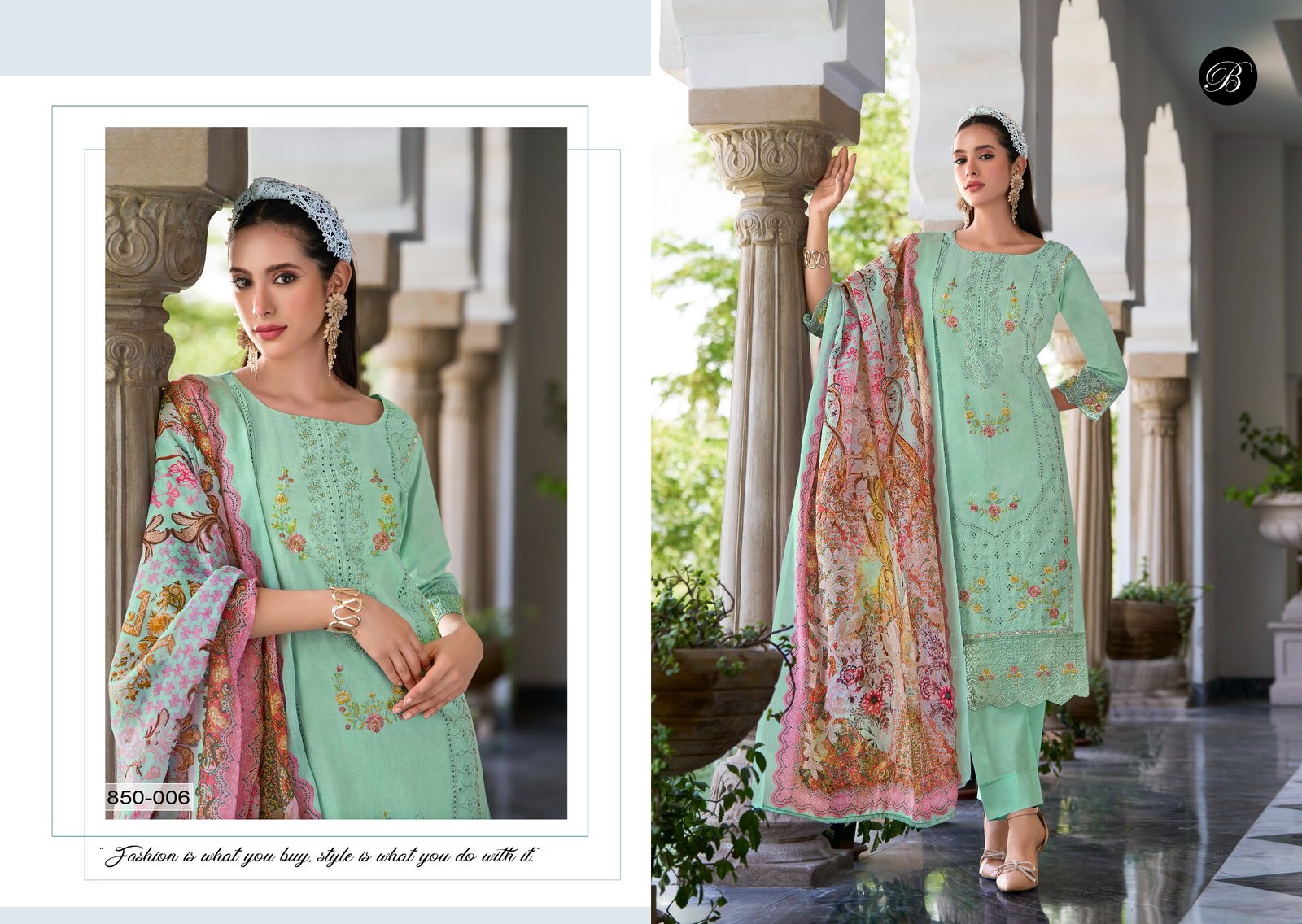 Beautiful Belliza Jade Ombre Zoya Vol 2 Lawn Cotton With Embroidery Dress Material Wholesale 2026