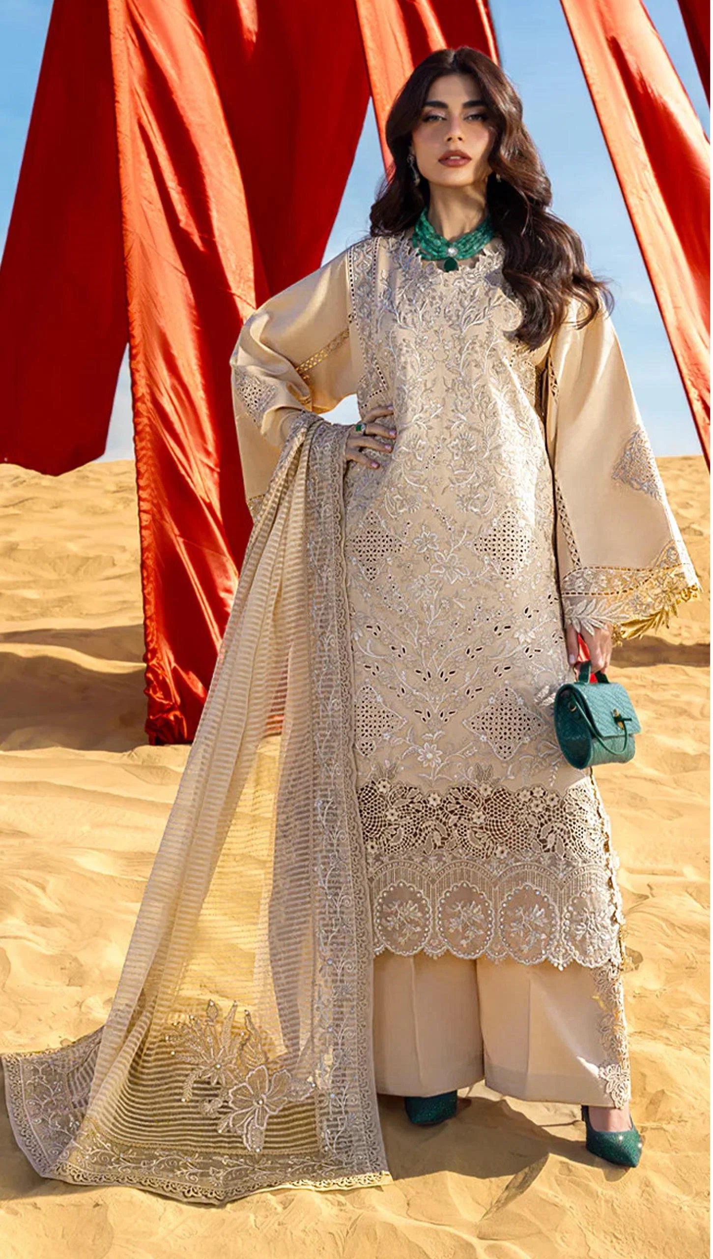 Elan E 24 A To DCambric Cotton Embroidered Salwar Kameez Wholesale