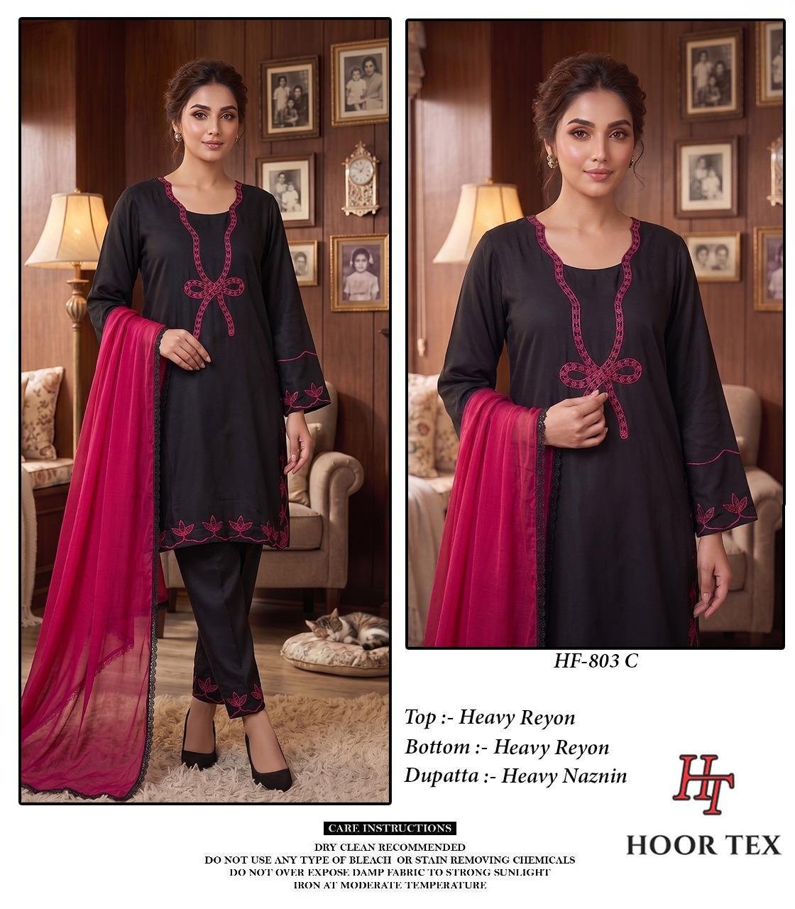 Stylish Hoor Tex 803 A To D Rayon Embroidered Salwar Kameez Wholesale 2026