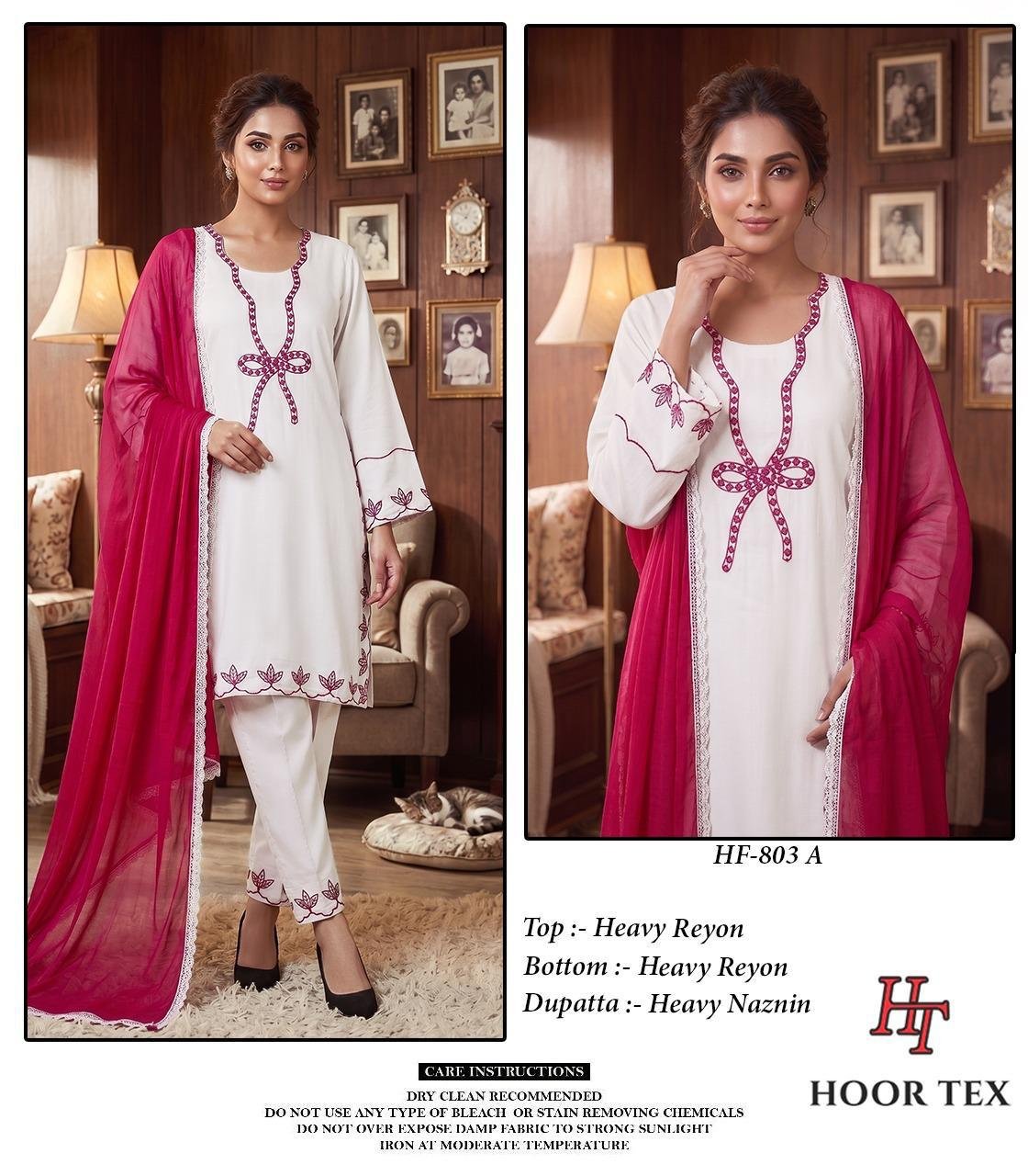 Stylish Hoor Tex 803 A To D Rayon Embroidered Salwar Kameez Wholesale 2026