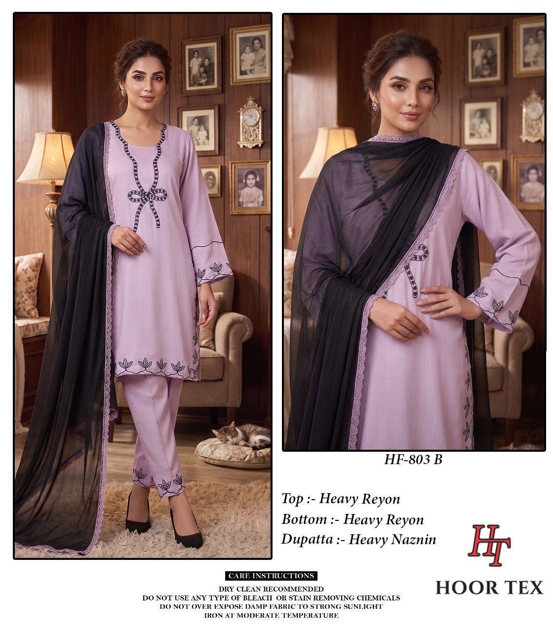Stylish Hoor Tex 803 A To D Rayon Embroidered Salwar Kameez Wholesale 2026