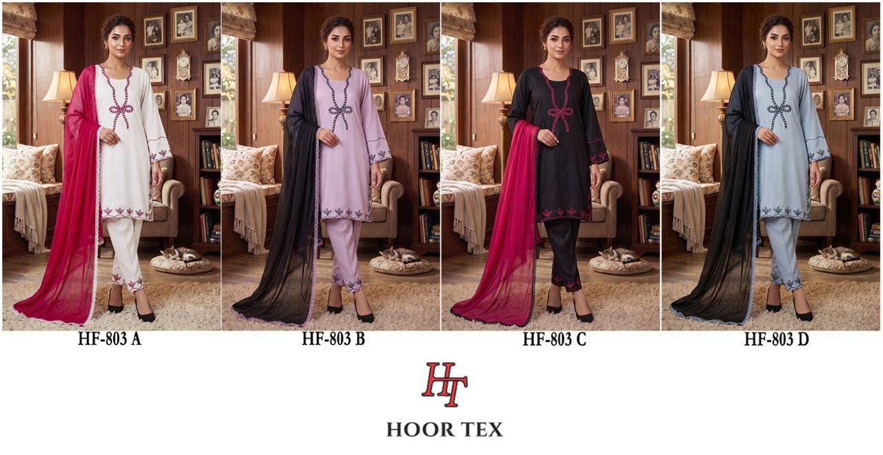 Stylish Hoor Tex 803 A To D Rayon Embroidered Salwar Kameez Wholesale 2026
