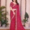 Kiara Chakradhar2 Georgette Bandhej Printed Festival Saree Wholesale Surat