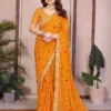 Kiara Chakradhar2 Georgette Bandhej Printed Festival Saree Wholesale Surat