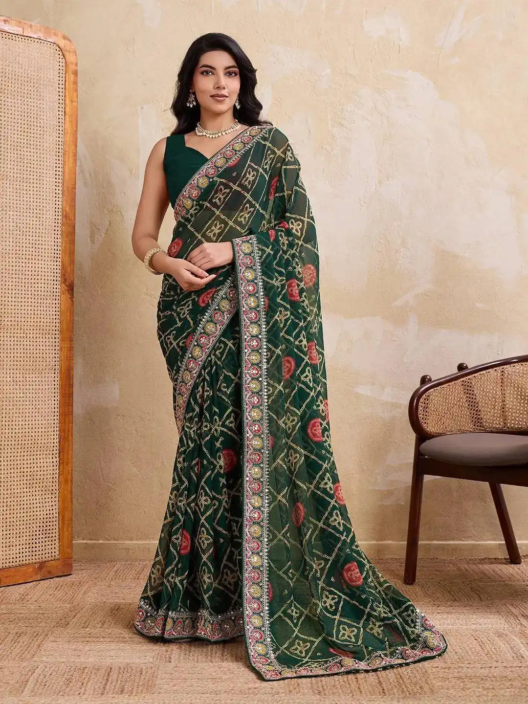 Launching Kiara Devki3 Georgette Bandhej Printed Festival Saree Wholesale Surat 2026
