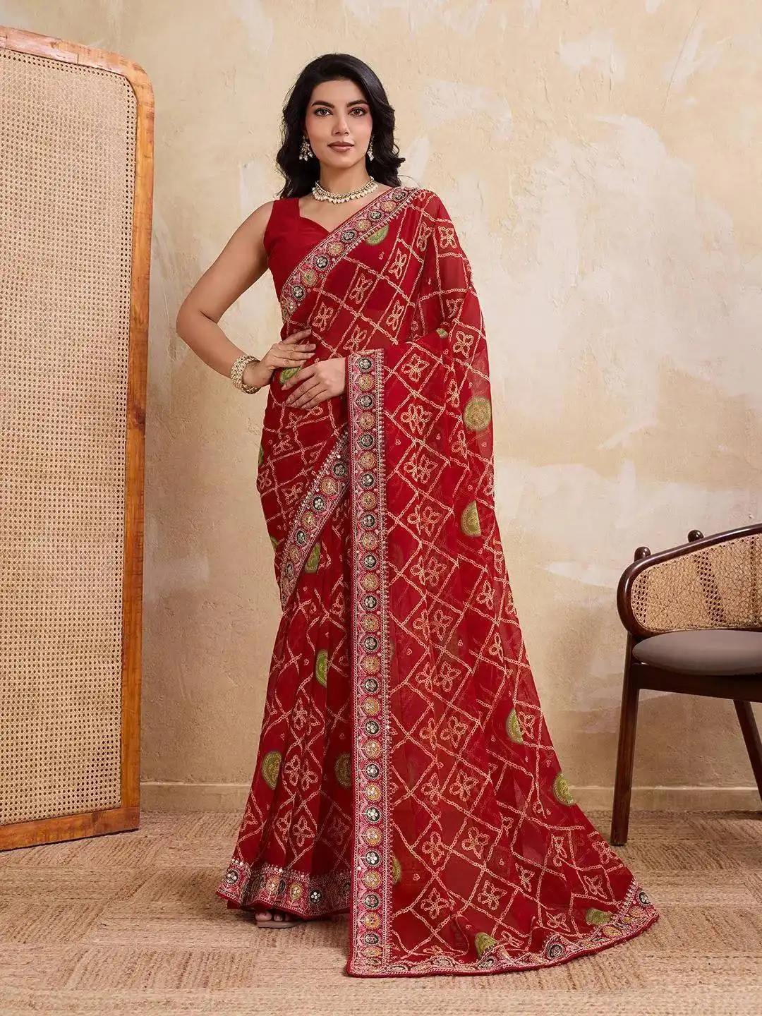 Launching Kiara Devki3 Georgette Bandhej Printed Festival Saree Wholesale Surat 2026