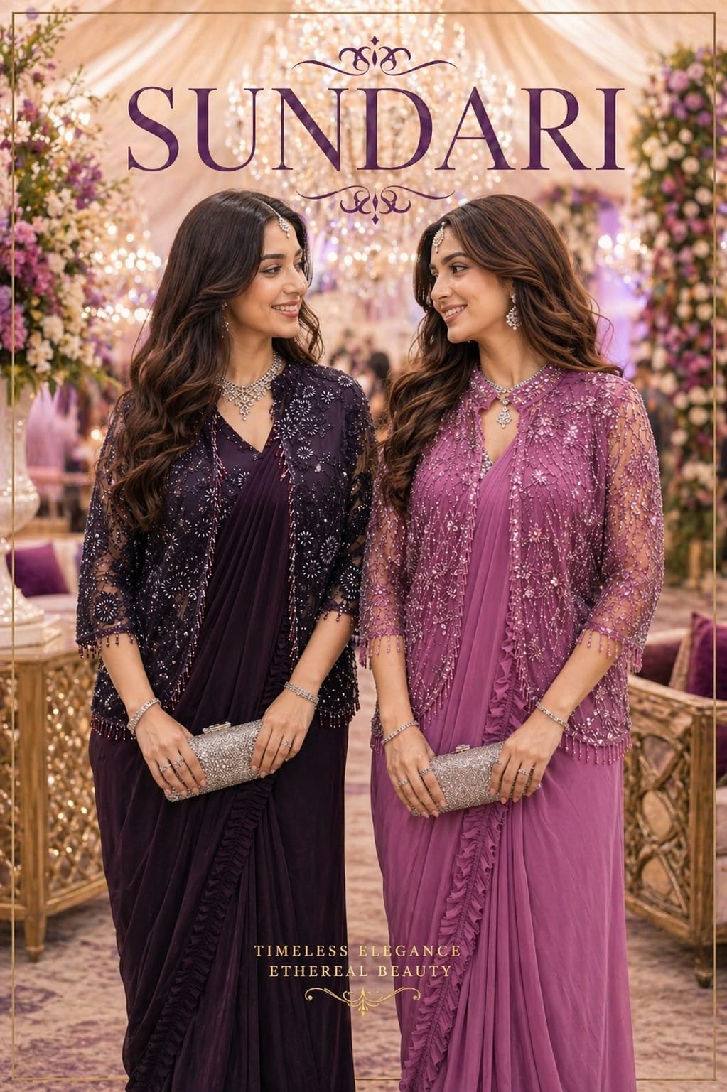 Mrudangi Sundari Lycra Ready To Wear Saree With Full Blouse And Jacket Wholesale