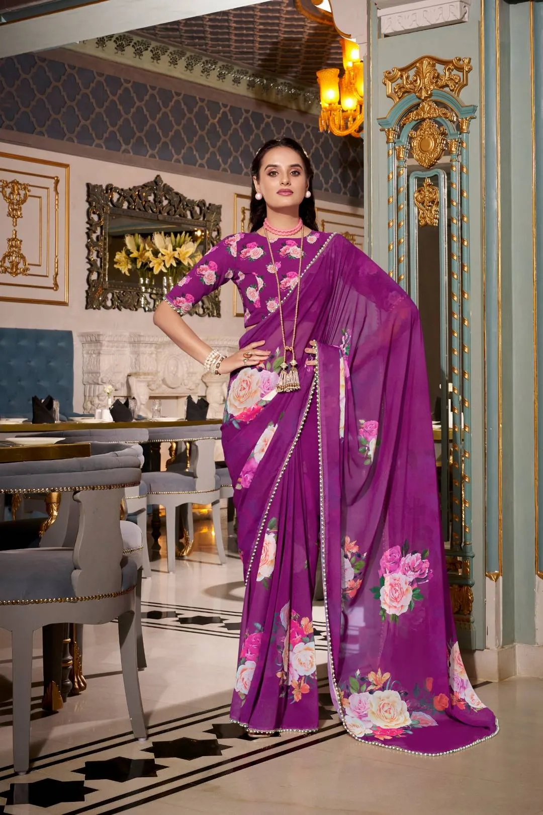 Launching WMN 7007 Nirzari Georgette Printed Saree Wholesale 2026