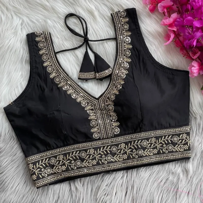 Buy Mrunal 312 Mahi Roman Silk Embroidery Festival Readymade Blouse 2026