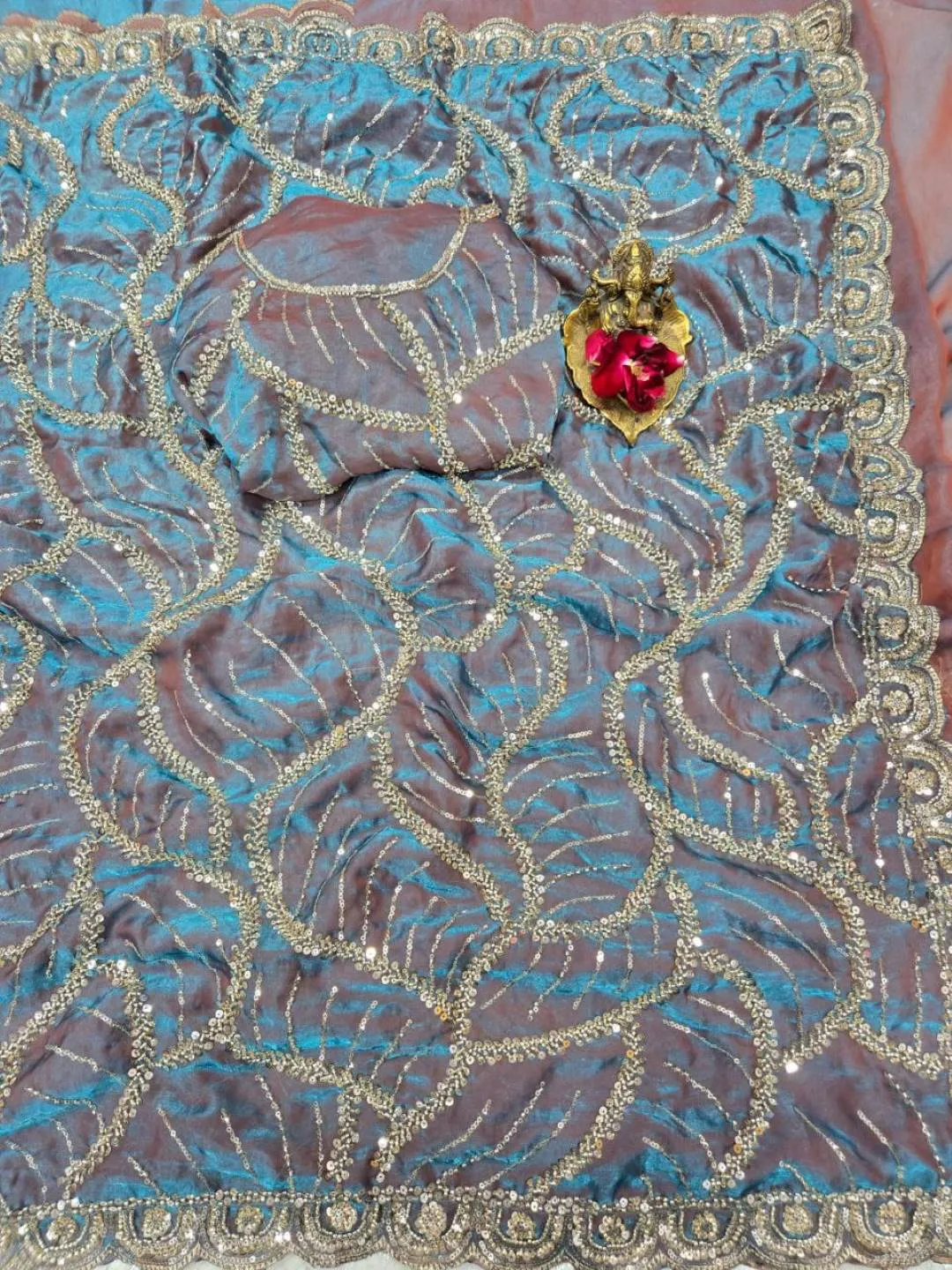 Buy RC1 Chandni Space Silk Original Deeds Work Saree Wholesale Surat 2026
