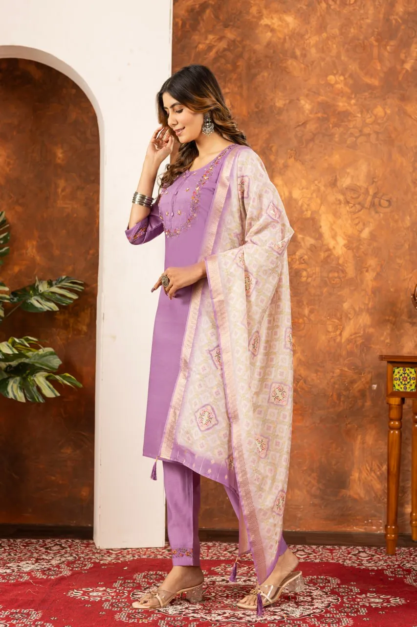 Lila 101 Marina Silk Embroidery Readymade Dress Wholesale