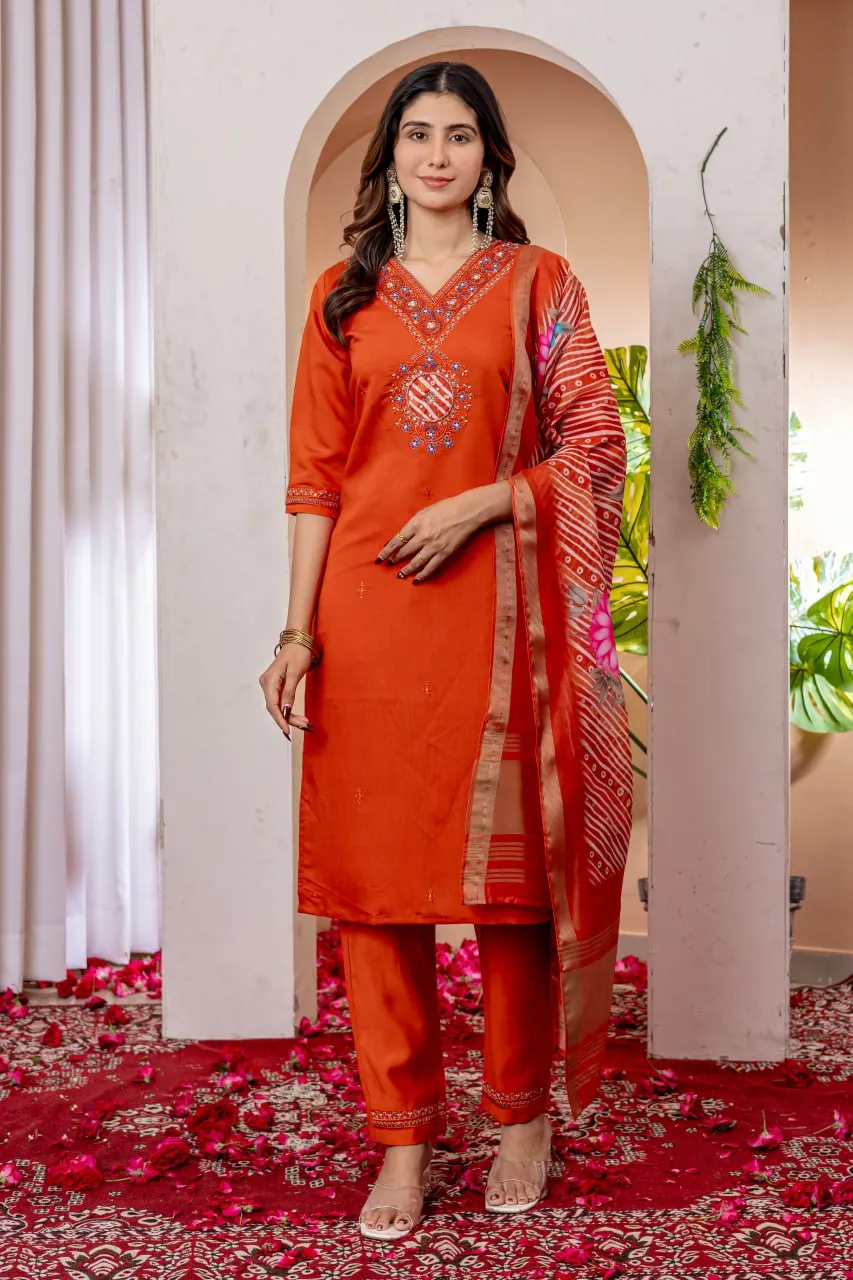 Lila 112 Viscose Silk Embroidery Work Readymade Dress Wholesale