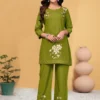 Lila 132 Viscose Rayon Embroidery Co Ord Set Wholesale