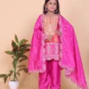 Baby 186 Chinon Silk Embroidery Shalwar Suit Kid Wear Wholesale