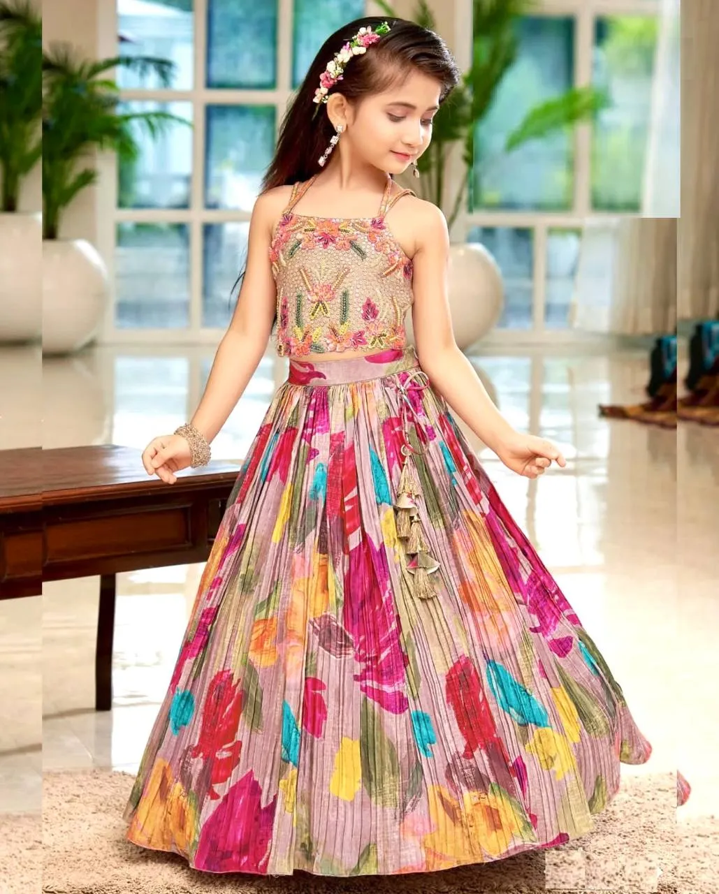 Baby 194 Chinon Silk Designer Lahenga Choli Kid Wear Wholesale