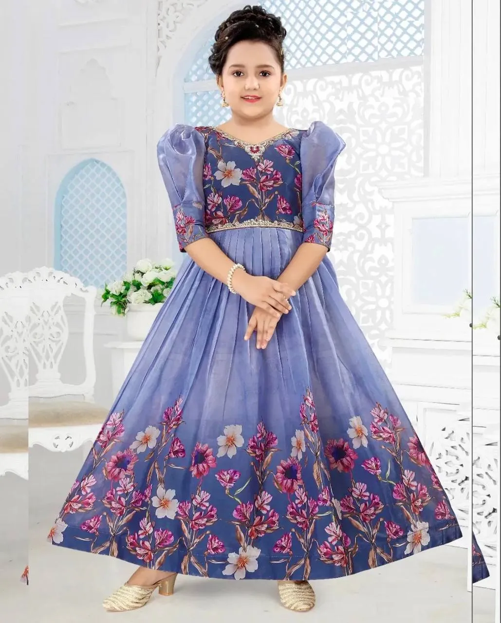 Baby 202 Taby Silk Gown Kid Wear Wholesale