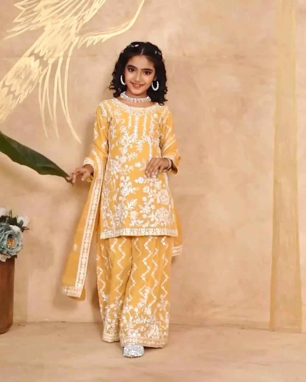 Baby 216 Georgette Sharara Suit Embroidery Kid Wear Wholesale