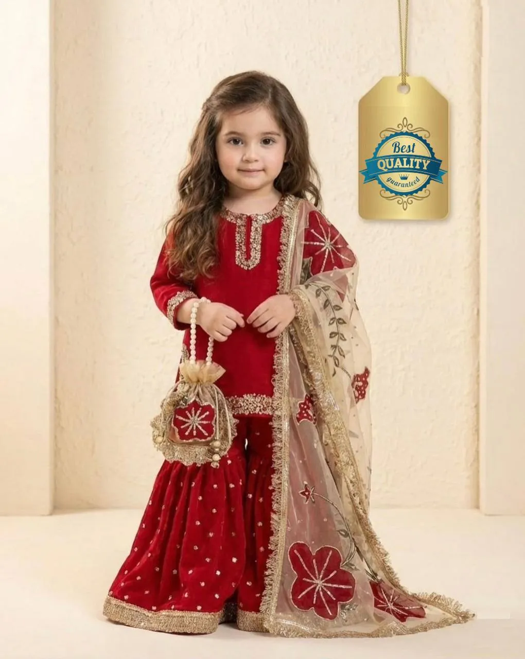 Baby 240 Fendi Silk Sharara Suit Kid Wear Wholesale