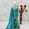 Baby 242 Purple Gmy Silk Sharara Suit With Sequence Embroidery Work