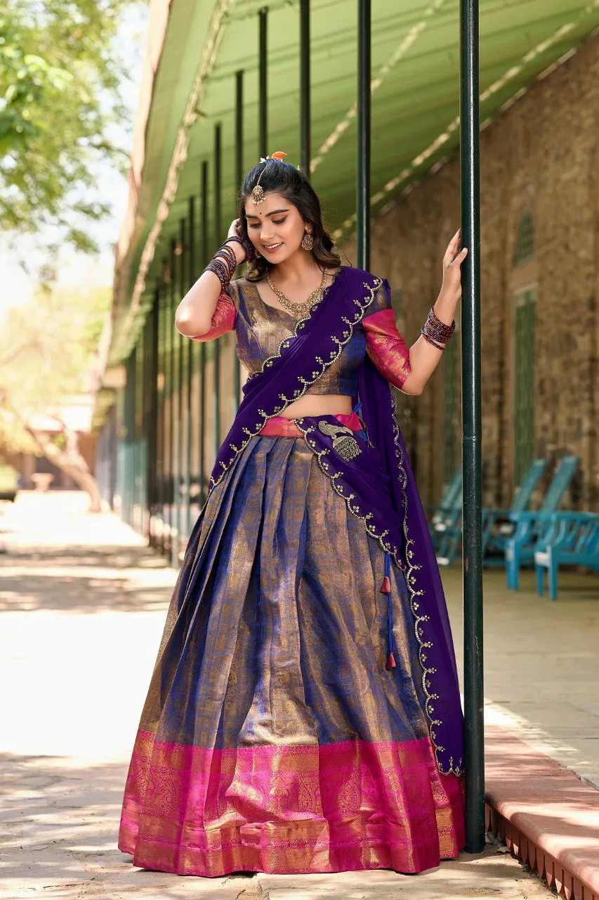 WMN 2020 Sambhavi Kanjivaram Weaving Lehenga Coli Wholesale