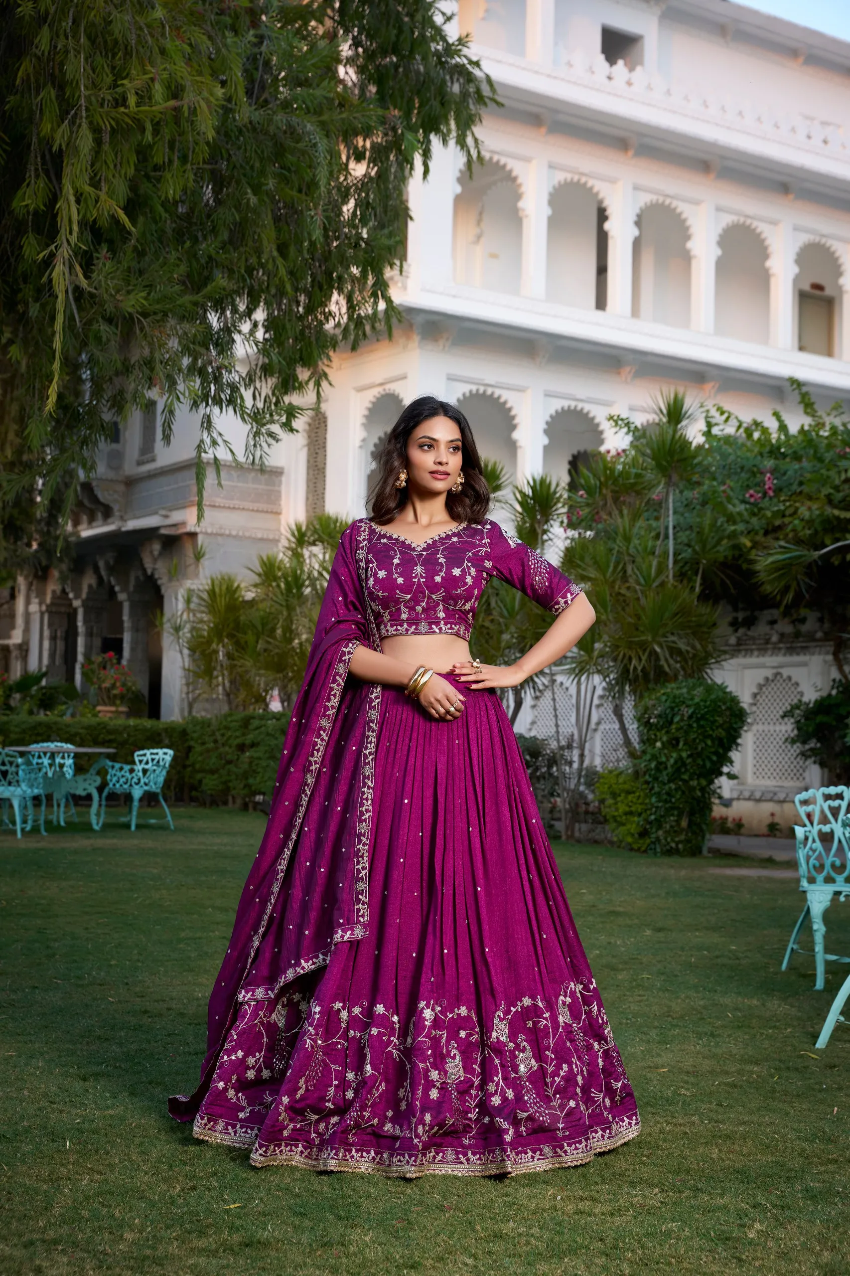 WMN 1404 Kainaat Vichitra Silk Embroidery Wedding Lehenga Choli Wholesale