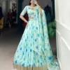 WMN 1036 Tabby Silk Floral Printad Lehenga Coli Wholesale