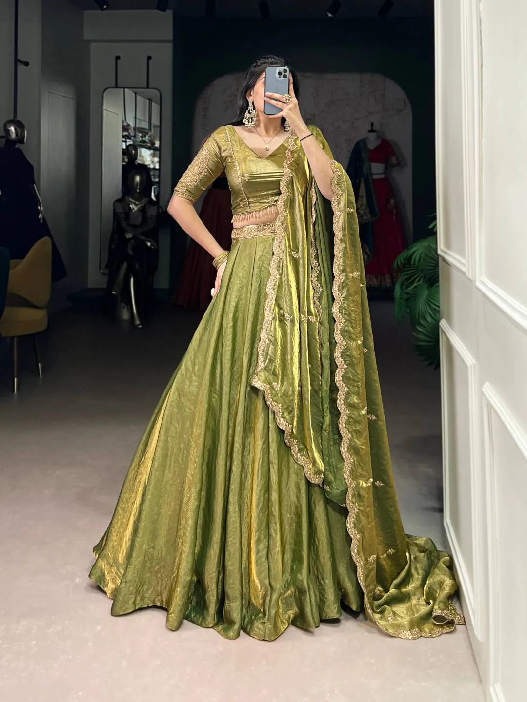WMN 1440 Fendi Embroidery Party Wear Lehenga Choli Wholesale