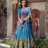 WMN 1236 Tasar Silk Kalamkari Printed Lehenga Choli Wholesale