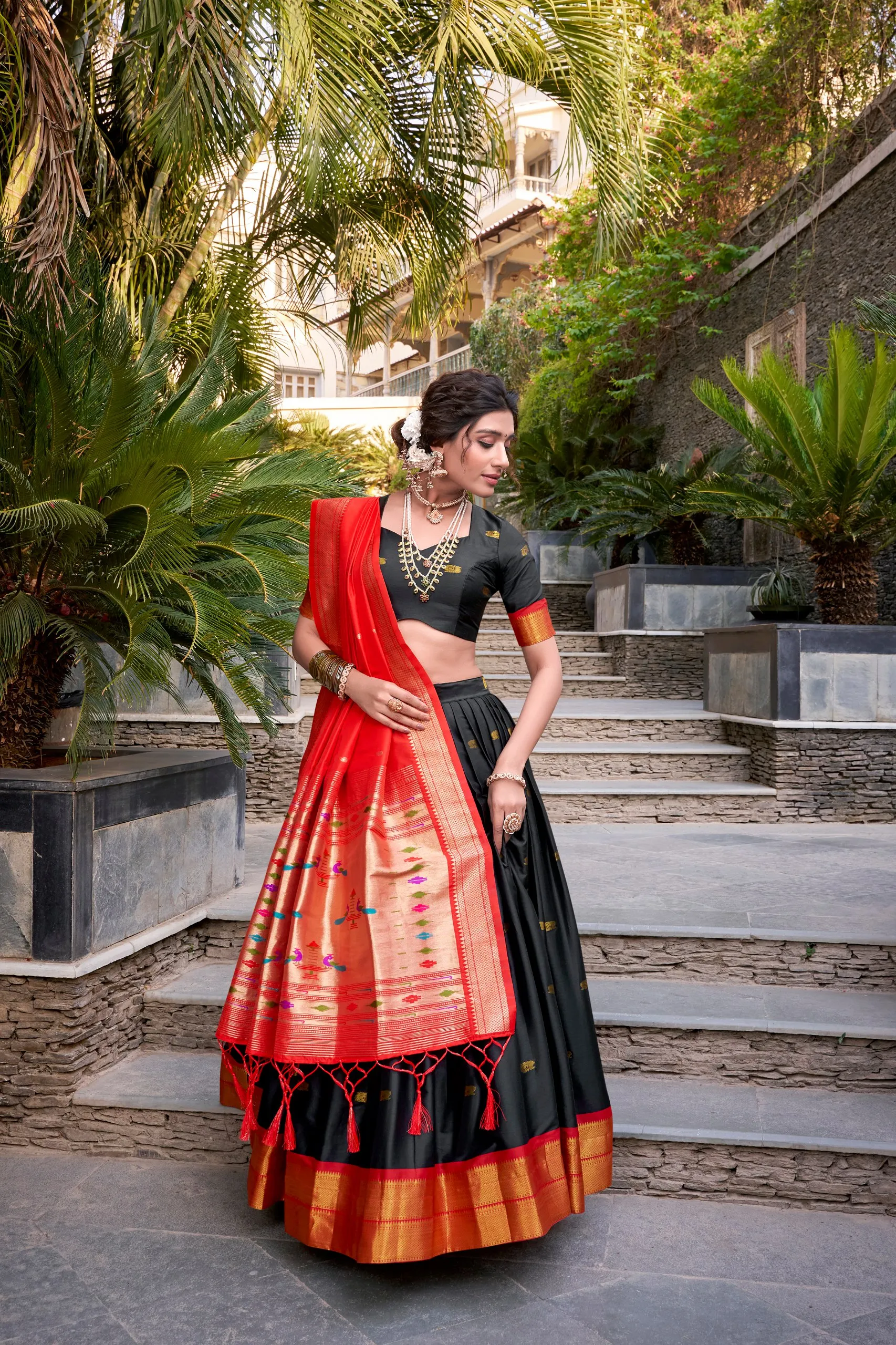 WMN 2017 Jacquard Silk Zari Lehenga Choli Wholesale