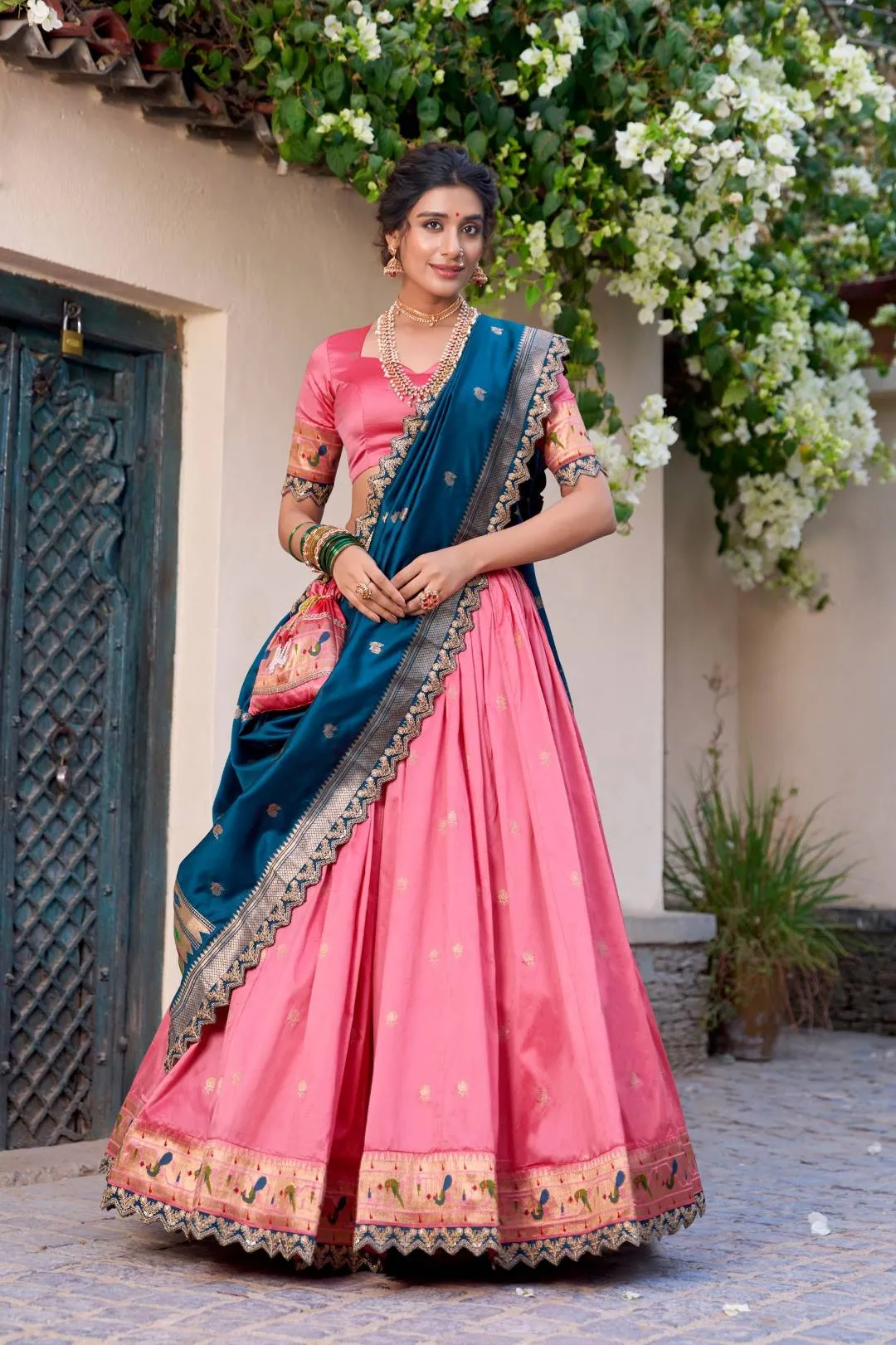 WMN 2014 Jacquard Silk Weaving Party Wear Lehenga Choli Wholesale