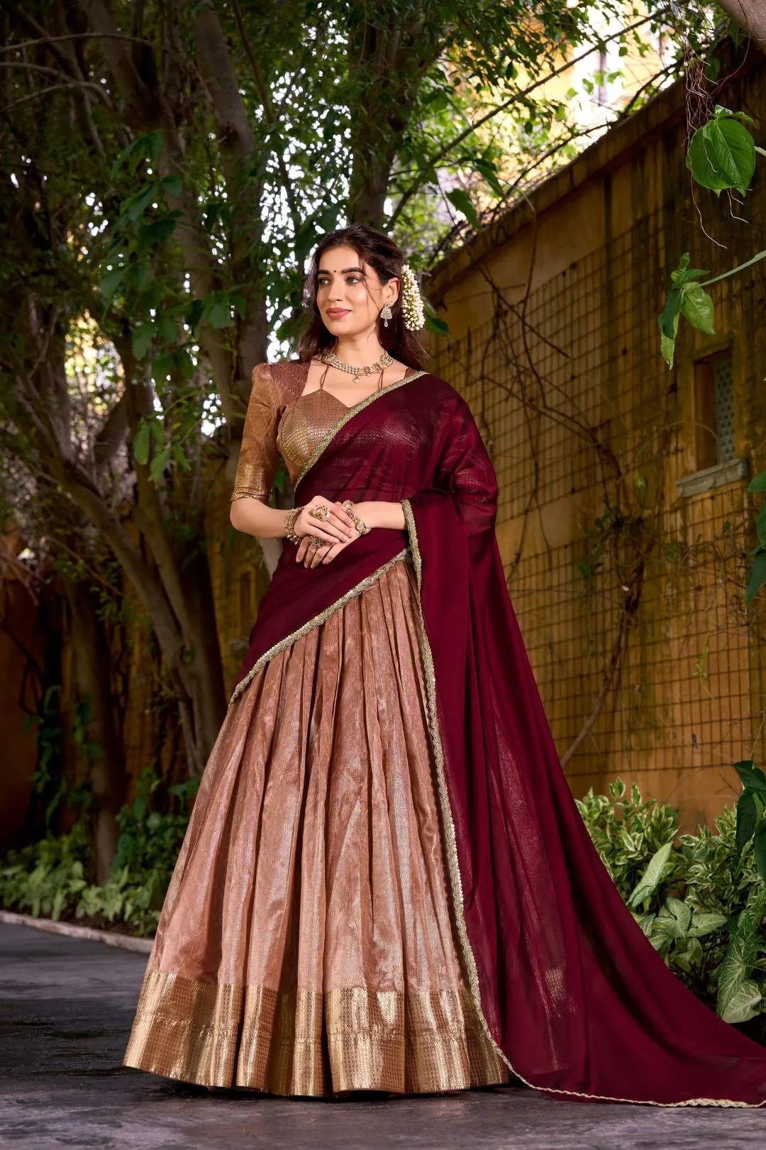 WMN 2026 Dupion Silk Zari Weaving Lehenga Choli Wholesale
