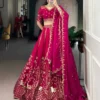 WMN 1459 Natural Silk Embroidery Wedding Wear Lehenga Choli Wholesale