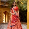 1252 Zarakh Dola Silk Batik Weaving Work Lehenga Choli Wholesale