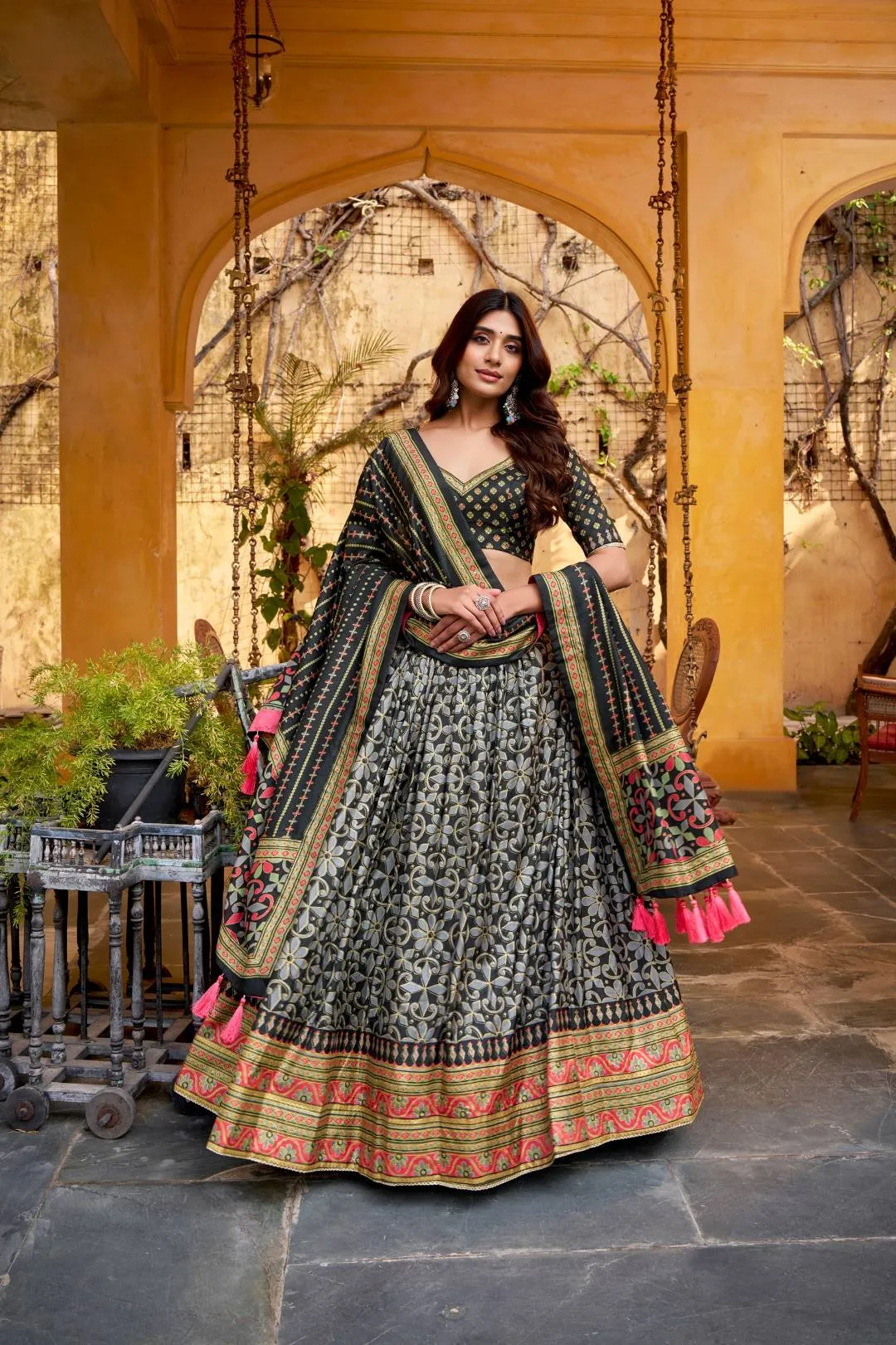 WMN 1201 Sowmya Tasar Silk Lehenga Choli Wholesale