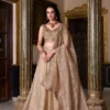 WMN 1430 Gold Crush Plain Work Wedding Lehenga Choli Wholesale