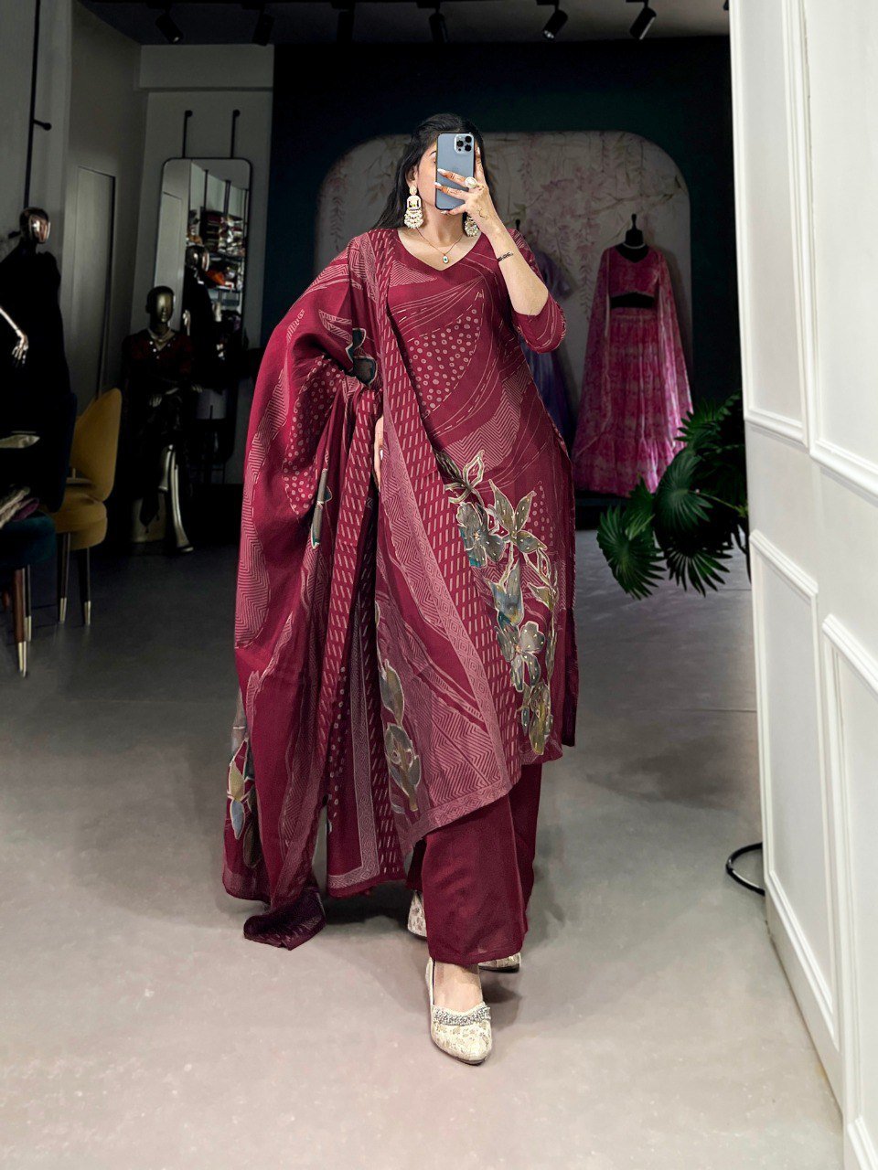 3301 Livaa Roman Silk Hand Work Reeadymade Dress Wholesale