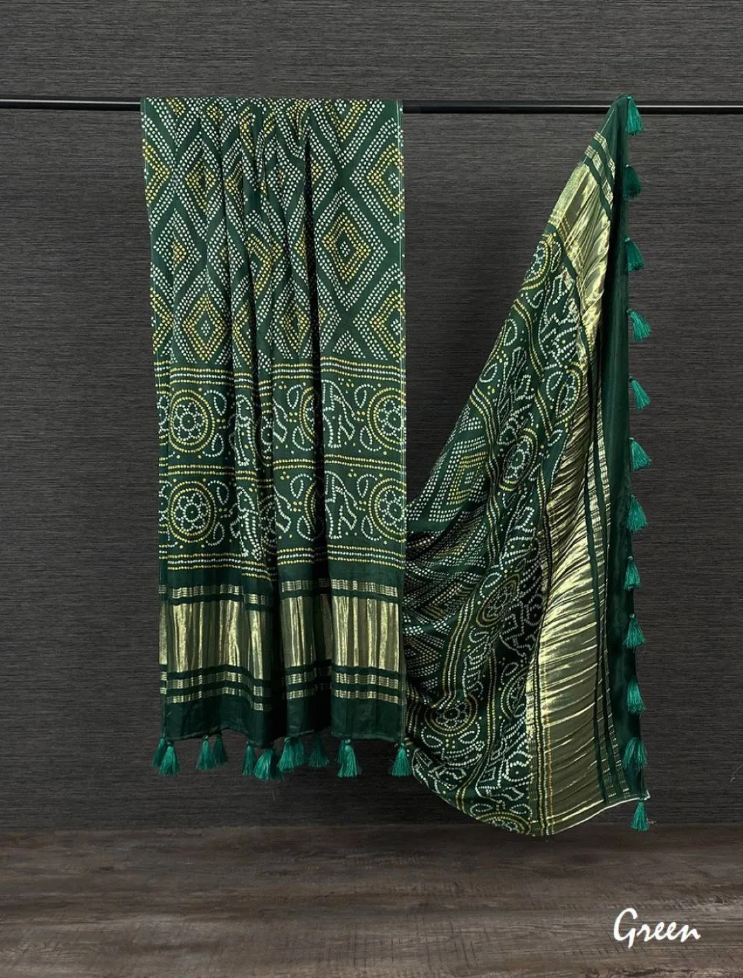 WMN 4001 Gaji Silk Printed Tassels Work Dupatta Wholesale