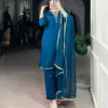 WMN 3043 Vichitra Silk Handwork Work Reeadymade Dress Wholesale