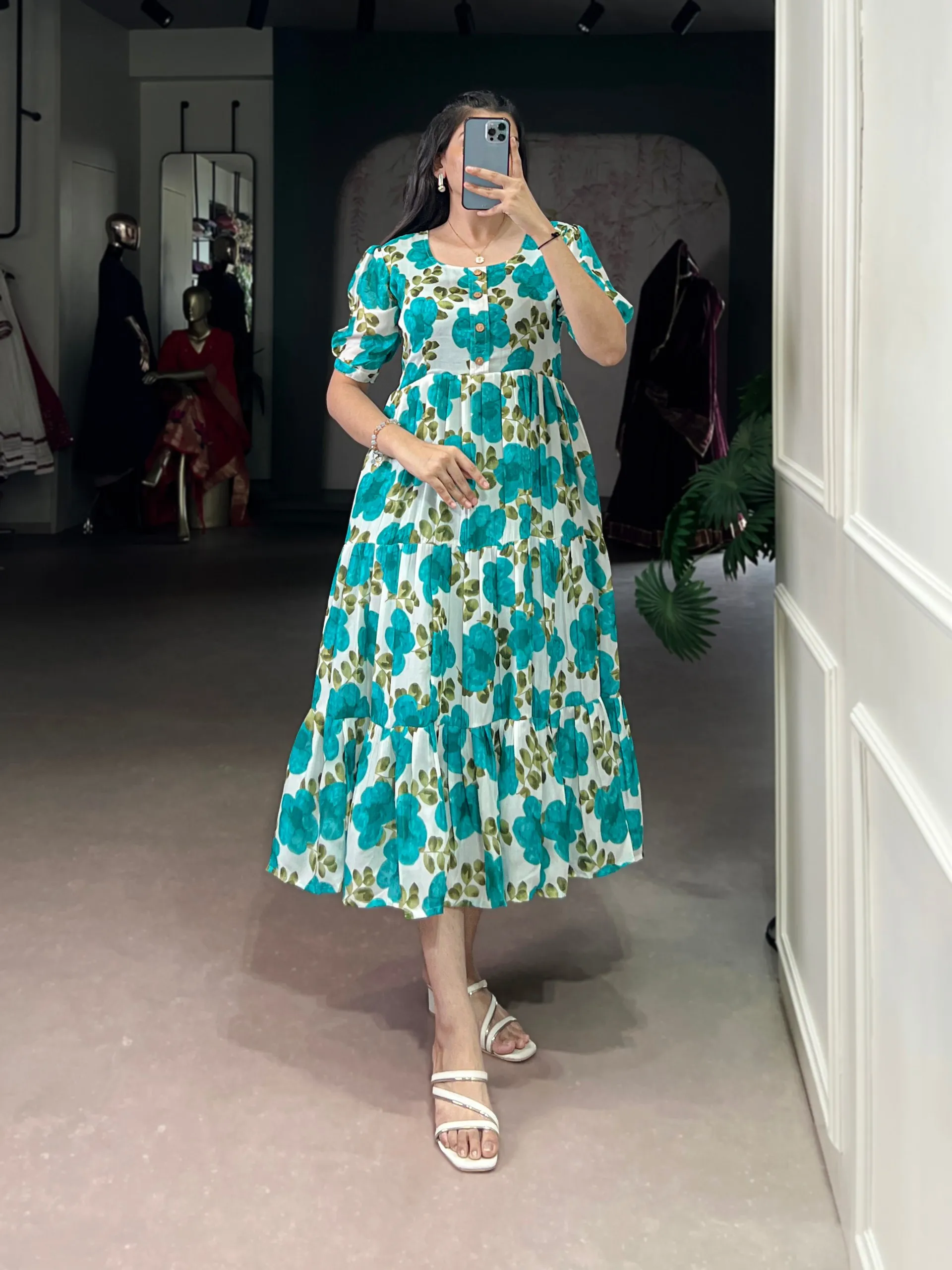 WMN 4509 Vichritra Silk Floral Printed Western Wholesale