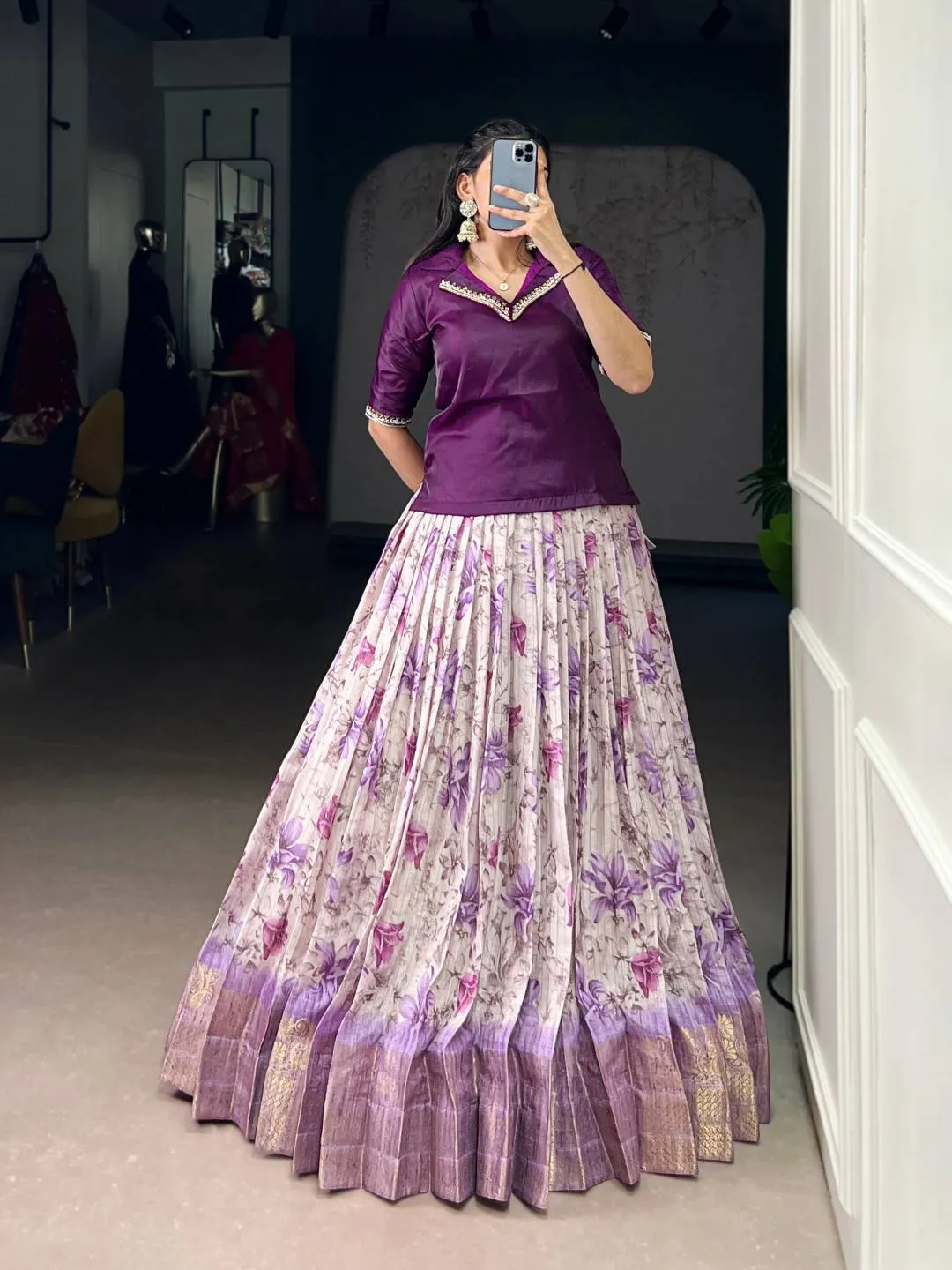 WMN 1140 Dola Chex Printed Festive Lehenga Top Wholesale