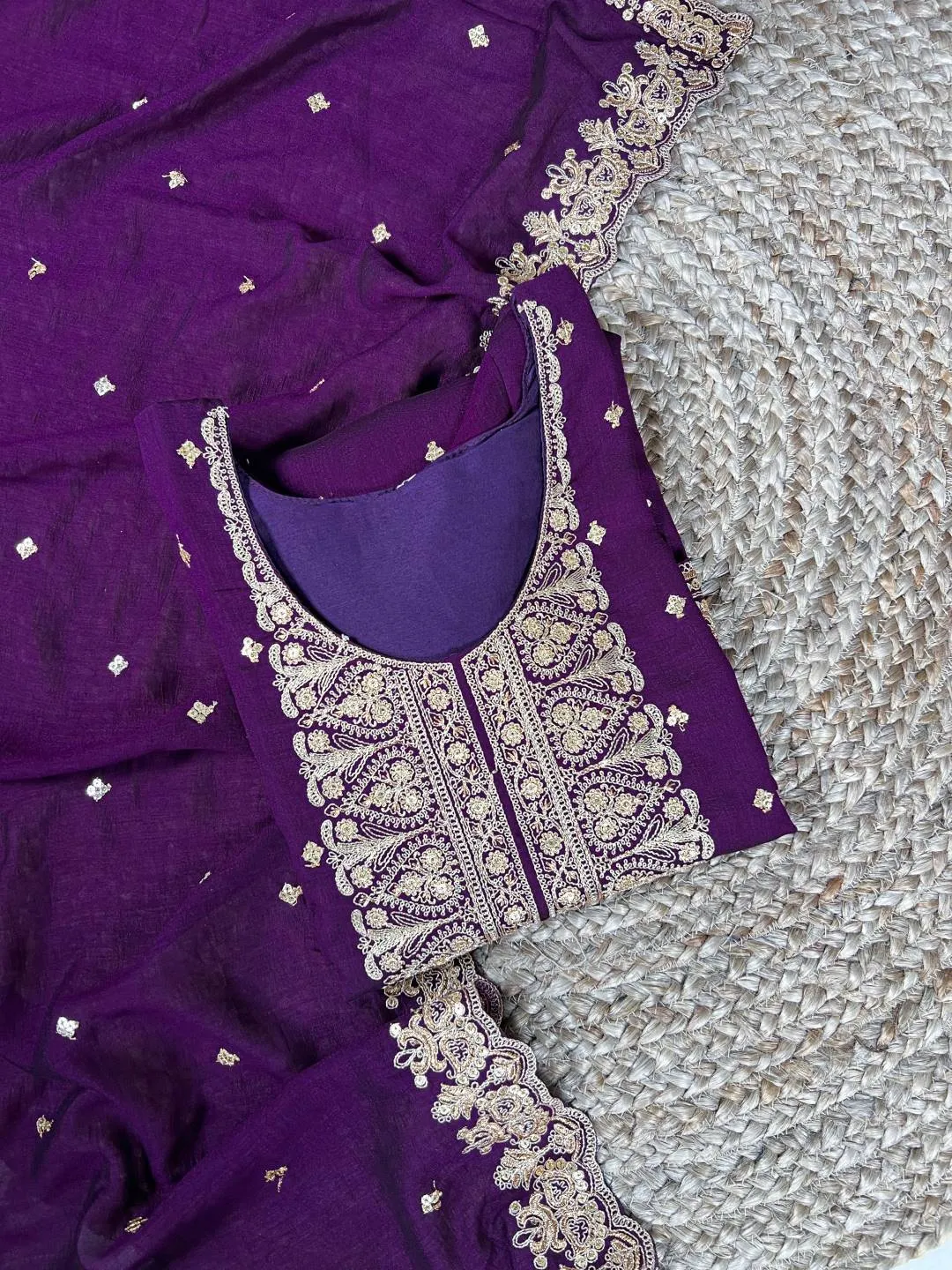 WMN 3035 Vichitra Silk Embroidery Reeadymade Dress Wholesale